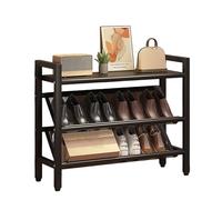 Étagère À Chaussures Étroite Inclinée Peu Encombrante, Range Chaussure Fin Autonome for Petits Espaces Coins, Porte Chaussure En Acier Robuste for Couloir, Entrée, Derrière Les Portes et Placards(Blac