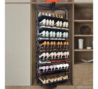 Étagère à chaussures extensible à 360° à 8 niveaux pour placard - Gain de place - Noir - Pour chaussures et accessoires - 48 cm - Optimisez votre espace
