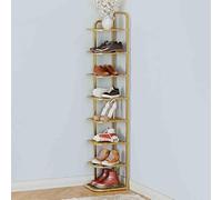 Étagère à chaussures fine à plusieurs niveaux - Organiseur de chaussures compact en métal pour entrée, couloir, chambre à coucher - Design ouvert élégant (27 x 26 x 96 cm) - Solution de rangement peu