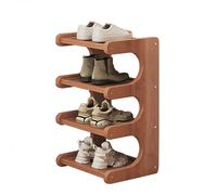 Étagère à chaussures fine en bambou pliable à 4 niveaux pour économiser de l'espace pour couloir, chambre à coucher, entrée, petits espaces, utilisation dans les coins