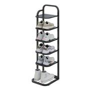 Étagère à chaussures fine en métal pour 5 à 10 paires, rangement de chaussures peu encombrant pour entrée, couloir, salon - Noir, 137 cm (9 couches)