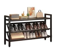 Étagère à chaussures fine en métal pour petits espaces, coins, couloirs, entrées derrière portes et armoires (noir, 90x)