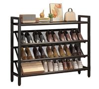 Étagère à chaussures fine en métal pour petits espaces et coins, idéale pour les couloirs, les entrées derrière les portes et les placards (noir, 90x)
