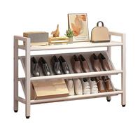 Étagère à chaussures fine pour petits espaces en acier pour entrée et couloir - Gain de place pour les coins et derrière les portes (blanc, 70 x 19 x 65 cm)