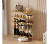Étagère À Chaussures Grande Capacité, Extensible, Sur Pied, Réglable En Hauteur, Idéale Pour Les Armoires Et Les Entrées(Gold,50x26x85cm)