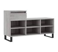 Étagère à chaussures gris sonoma 102 x 36 x 60 cm en bois avec 1 tiroir et | Tiroir à monter à gauche ou à droite, plateau supérieur robuste, surface facile d'entretien, pieds modernes en métal