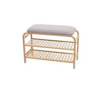 Etagère à chaussures HWC-F72 bambou 50x70x30cm