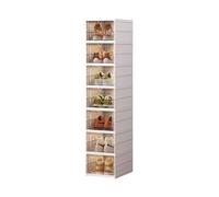 Étagère à chaussures indépendante avec couvercle empilable en plastique pour entrée 7 niveaux Solution de rangement de chaussures Pas de montage nécessaire Design gain de place