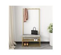 Étagère à chaussures industrielle avec 2 étagères de rangement 3 en 1 pour couloir, chambre à coucher, dortoir, solution d'économie d'espace (couleur : foncé, taille : 80 x 30 x 165 cm)