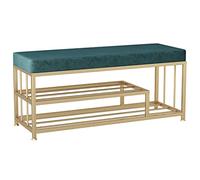 Étagère à chaussures industrielle avec banc, étagère de rangement à chaussures en fer à 2 niveaux, organisateur d'entrée, peut supporter jusqu'à 90 kg, parfaite pour couloir, chambre, salon, couloir.