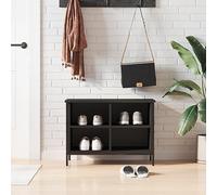 Étagère à chaussures industrielle avec étagères ouvertes et pieds en métal 69 x 35 x 50 cm 2 niveaux de rangement pour petits espaces, idéale pour couloir et entrée, élégante et durable