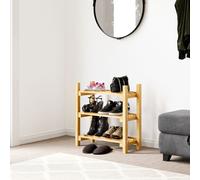 Étagère à chaussures 'Keuruu' avec 3 étagères pour 6 paires de chaussures 60 x 60 x 25 cm bois naturel