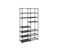 5five Range-chaussures modulables – Étagère métal & tissu 32 paires Noir