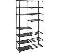 5five Range-chaussures modulables – Étagère métal & tissu 32 paires Noir