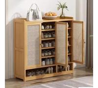 Étagère à chaussures - Meuble de rangement moderne autonome pour entrée, couloir et chambre à coucher avec quatre portes et sept étagères