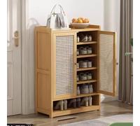 Étagère à chaussures - Meuble de rangement moderne autonome pour entrée, couloir et chambre à coucher avec quatre portes et sept étagères