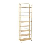 Étagère à chaussures moderne à 8 niveaux pour entrée avec cadre en métal, étagère de rangement multicouche pour chaussures, design élégant doré