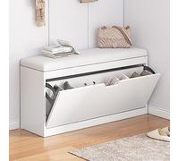 Étagère à chaussures moderne avec portes, armoire de rangement autonome, seau à bascule étroite, banc à chaussures élégant pour la maison et le couloir