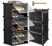 Étagère à Chaussures Modulair Gain de Place 6 Étagères 12 Paire Plastique Solide