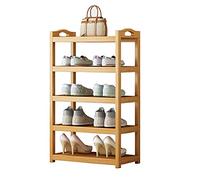 Étagère à chaussures multicouche en bambou à 5 niveaux - Résistante à la poussière et robuste - Portable et antidérapante pour un rangement durable à la maison - 50 cm