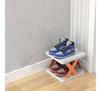 Étagère à chaussures multicouche, étagère à chaussures extensible, étagère à chaussures d'angle verticale, étagères à chaussures autoportantes (2 étages)