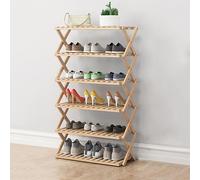 Étagère à chaussures multifonction en bambou pliable pour chaussures, vêtements et armoires, idéal pour économiser de l'espace à la maison