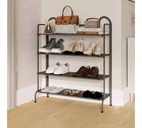 Étagère à chaussures multifonctionnelle à 4 niveaux étroite, étagère de rangement peu encombrante, noire, 62 cm - Idéal pour la maison, l'entrée et les petits espaces