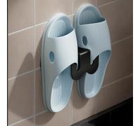 Étagère à chaussures murale simple noire avec adhésif sans perçage pour porte ou mur, rangement de chaussures peu encombrant pour entrée et salle de bain (noir)