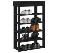 vidaXL Étagère à Chaussures Noir 80x30x98 cm Bois d'ingénierie, Rangement de Chaussures, Armoire de Rangement de Chaussures, Placard à Chaussures