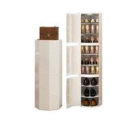 Étagère à chaussures octogonale rotative à 360° - Chaussures rotatives sur pied - Rangement moderne dans un placard - Support rotatif pour économiser de l'espace pour l'entrée (35 cm, blanc)