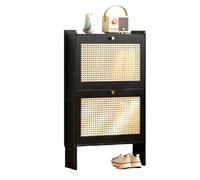 Étagère À Chaussures Petit Respirant Meuble À Chaussures En Bambou 17cm 24cm De Profondeur 50cm 70cm De Largeur Shoe Cabinet 87cm 120cm De Hauteur Meubles Chaussures Entrée(Black,50x17x87cm)