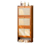 Étagère À Chaussures Petit Respirant Meuble À Chaussures En Bambou 17cm 24cm De Profondeur 50cm 70cm De Largeur Shoe Cabinet 87cm 120cm De Hauteur Meubles Chaussures Entrée(Tea,50x17x120cm)