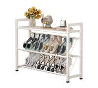 Étagère à chaussures peu encombrante pour placard ou entrée, étagère à chaussures en acier durable, design fin, blanc (83 x 17 x 62 cm) - Parfait pour les petits espaces