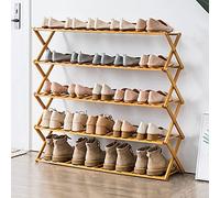 Étagère à chaussures pliable à 5 niveaux pour économiser de l'espace pour la maison, solution de rangement simple dans un placard, installation gratuite, 98 x 25 x 89 cm