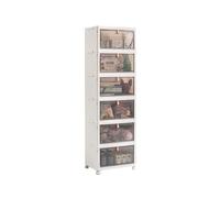 Étagère à chaussures pliable à 6 niveaux, empilable, pas de montage nécessaire, portes transparentes, boîte de rangement à chaussures en plastique pour entrée et chambre à coucher, design compact