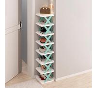 Étagère à chaussures pliable empilable à plusieurs niveaux pour économiser de l'espace - Assemblage facile sans outils - Idéal pour les entrées, les couloirs et les petits espaces - Permet de ranger