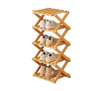 Étagère à chaussures pliable en bambou - 5 étages | Sans montage, peu encombrant, étagère polyvalente, pot de fleurs, système d'organisation, aspect bois, stable, portable