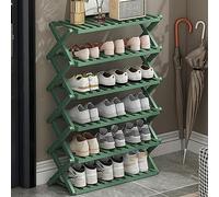 Étagère à chaussures pliable en bambou - 6 niveaux pour entrée intérieure et extérieure - Support de rangement pour chaussures vert pour la maison, le camping et la nization - 70 cm de haut