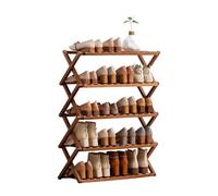 Étagère à chaussures pliable en bambou à 5 niveaux pour économiser de l'espace pour chaussures, aucun assemblage nécessaire, rangement multicouche pour couloir, chambre à coucher, appartement (70 cm)