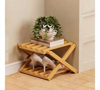 ÉTagèRe à Chaussures Pliable en Bambou à 9 Niveaux, Sans Montage, avec Structure AccordéOn, Design Vertical et Compact, IdéAle for Gagner de La Place, Robuste, Stable et Facile(Wooden,2 layers)