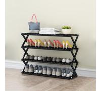 Étagère à chaussures pliable en bambou multi-couches - Pas d'installation nécessaire - Économie d'espace - Design simple et économique pour un accès facile