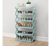 Étagère à chaussures pliable en bambou multicouche pour salon, balcon et véranda. Design autonome respectueux de l'environnement, couleur verte
