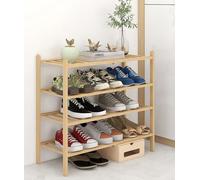 Étagère à chaussures pliable en bambou, organisateur de rangement de chaussures pliable portable à plusieurs niveaux, étagère à bottes autoportante sans assemblage, présentoir à plantes adapté à l'ent