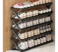 Étagère à chaussures pliable en bambou pour économiser de l'espace 5 couches de rangement pour intérieur ou extérieur Noir 100 cm Design parfait pour la gestion de la collection de chaussures