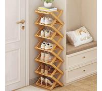 Étagère à chaussures pliable en bambou pour entrée, 3 niveaux, design fin pour les petits espaces, couloir et placard, solution de rangement indépendante noire pour chaussures
