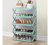 Étagère à chaussures pliable en bambou - Rangement peu encombrant pour entrée, salon, balcon et cuisine - Solution de rangement écologique pour chaussures vertes