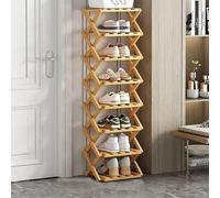 Étagère à Chaussures Pliante en Bambou de 2 à 9 Couches, autoportante, réglable, adaptée aux entrées, aux Salons, aux couloirs et aux Coins des Chambres principales(8)