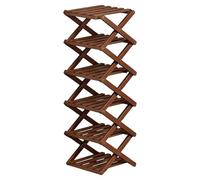 Étagère à chaussures pour entrée | 6 niveaux pliable en bois, gain de place, étagère à chaussures verticale en bois | pour bottes, baskets, pantoufles, sandales, couloir, placard, salon, chambre à