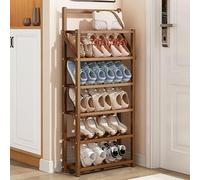 Étagère à chaussures pour entrée - Armoire cachée avec rangement ouvert - Solution peu encombrante pour couloir, chambre à coucher et appartement - Rangement de chaussures élégant et fonctionnel