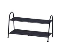Étagère à chaussures pour entrée, étagère à chaussures à 2 niveaux, installation sans métal, simple et robuste, petite étagère à chaussures autoportante (noir)